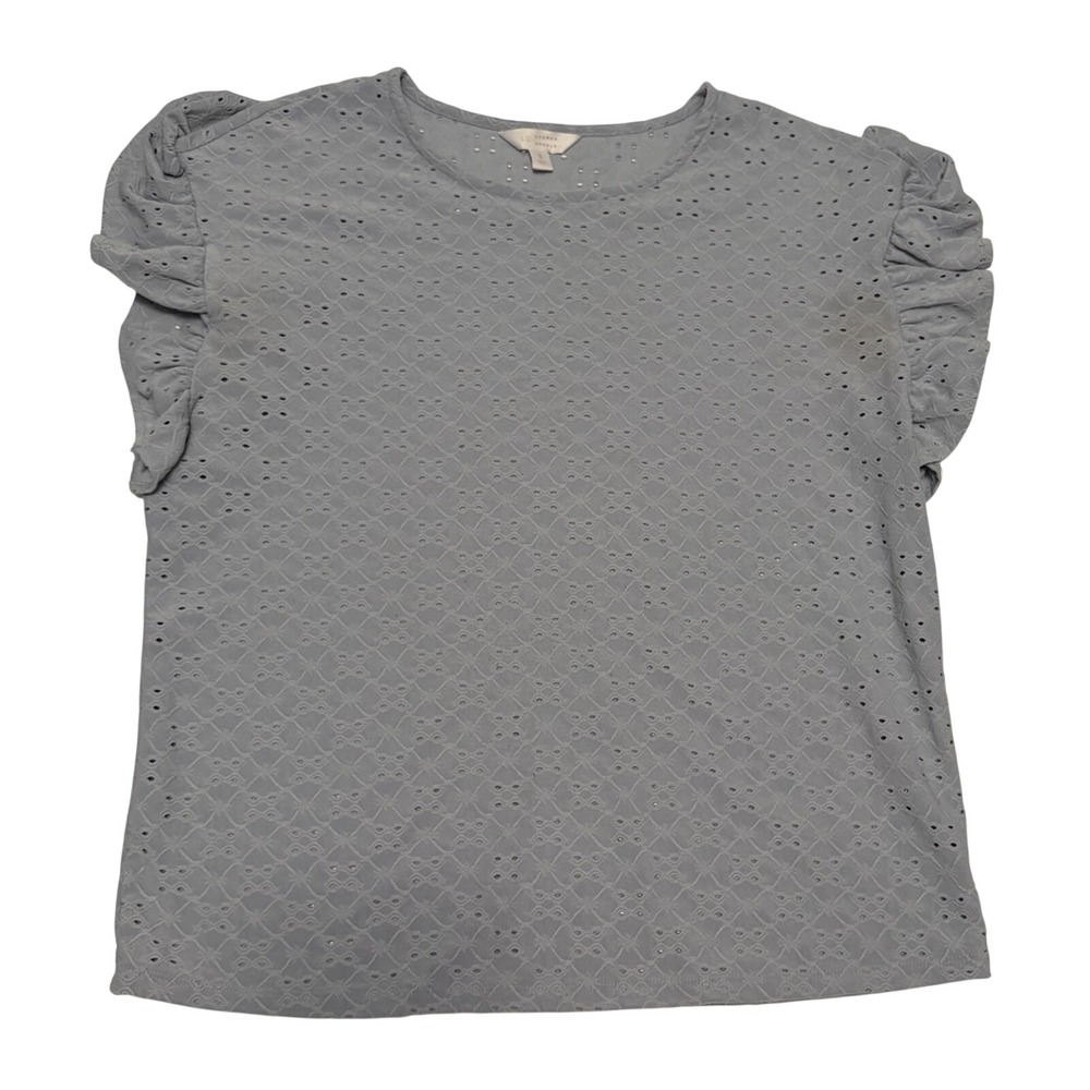 Womens Feminine Eyelet Coquette Ruffle Top Cottagecore Delicate European Summer